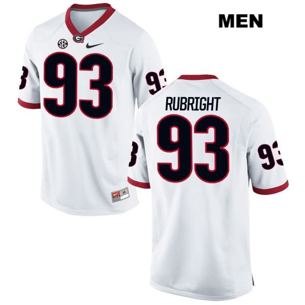 Georgia Bulldogs Men's Bill Rubright #93 NCAA Authentic White Nike Stitched College Football Jersey RSZ5356YD